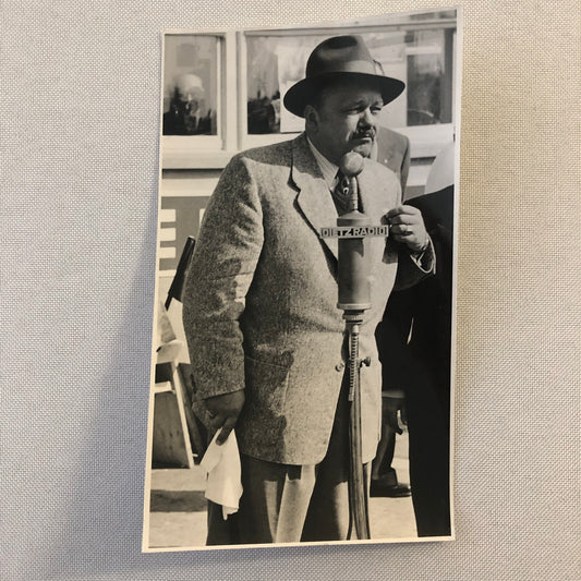Vintage Racing Photo Photograph ADAC President on Radio ?