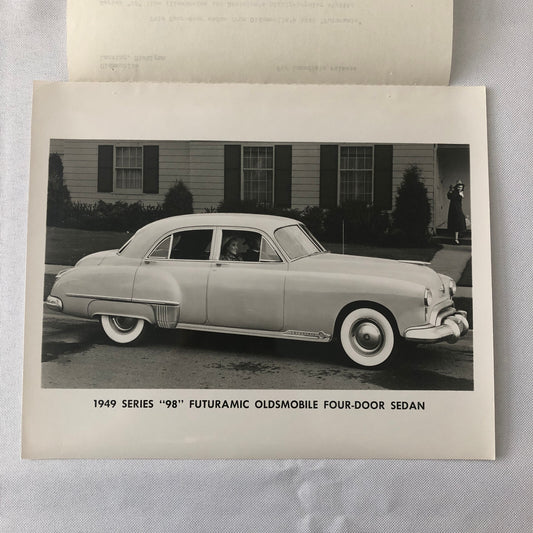 1949 Oldsmobile Series 98 Futuramic Sedan Factory Press Photo Photograph Print