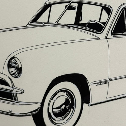 1949 Ford Custom Tudor Car Illustration Art Drawing Hand Drawn Robert Preis