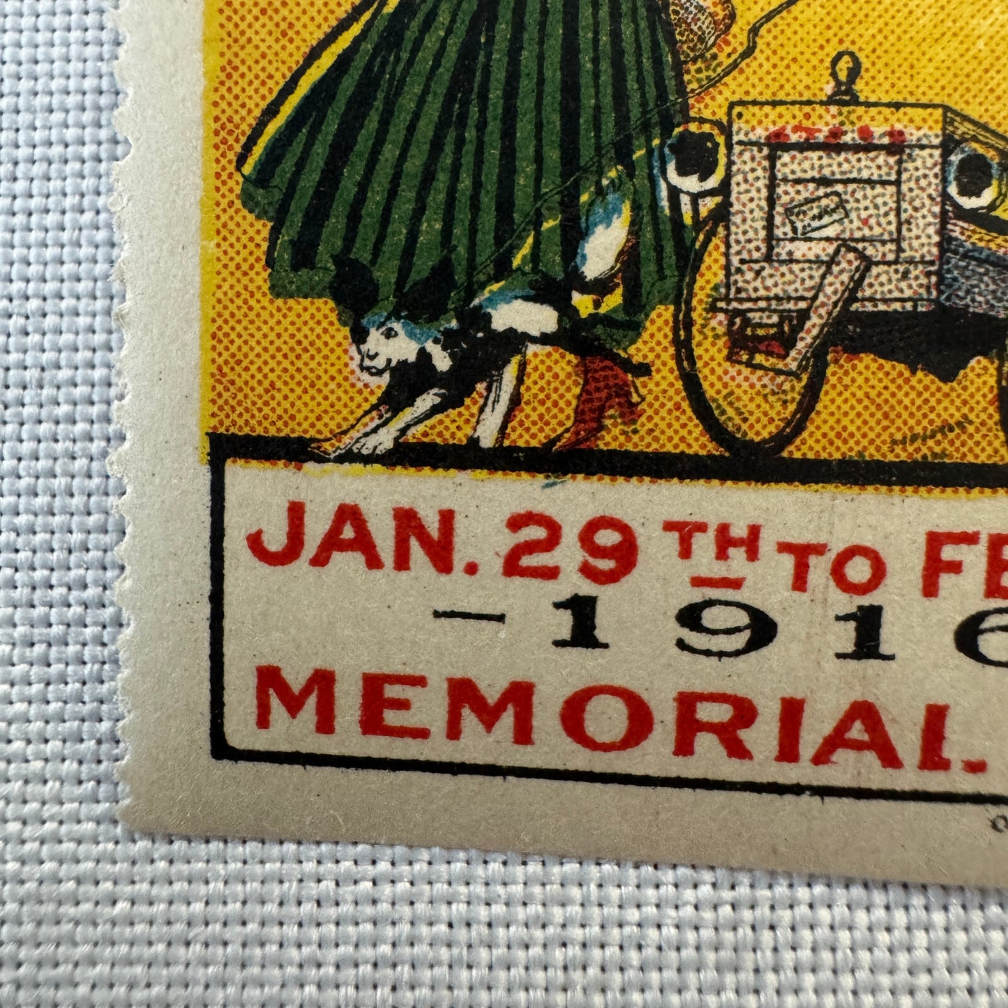 1916 Columbus Automobile Show Advertising Stamp Vintage