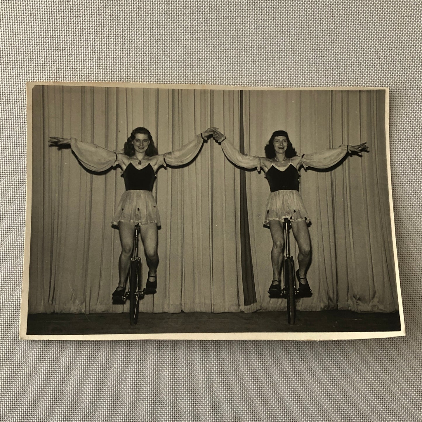 Circus Performers Balancing Act on Unicycle Photo Photograph Berlin