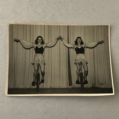Circus Performers Balancing Act on Unicycle Photo Photograph Berlin