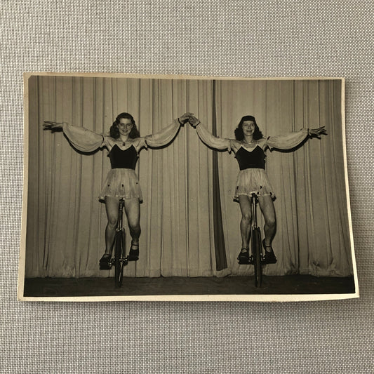Circus Performers Balancing Act on Unicycle Photo Photograph Berlin
