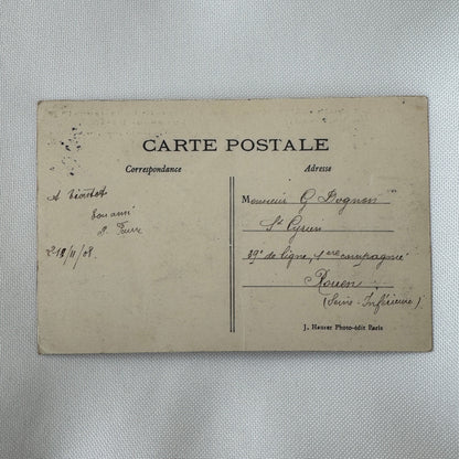 Vintage Zeppelin Airship Dirigible Postcard Post Card French La Republique 1908