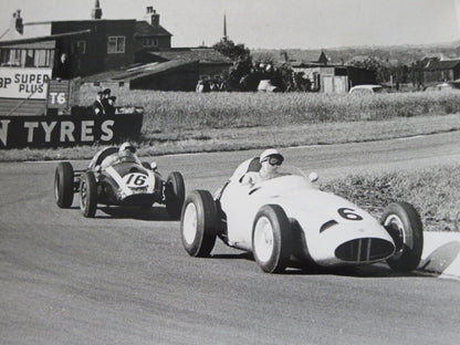 Vintage 1959 Racing Photograph Sitrling Moss & Bruce McLaren British Grand Prix 