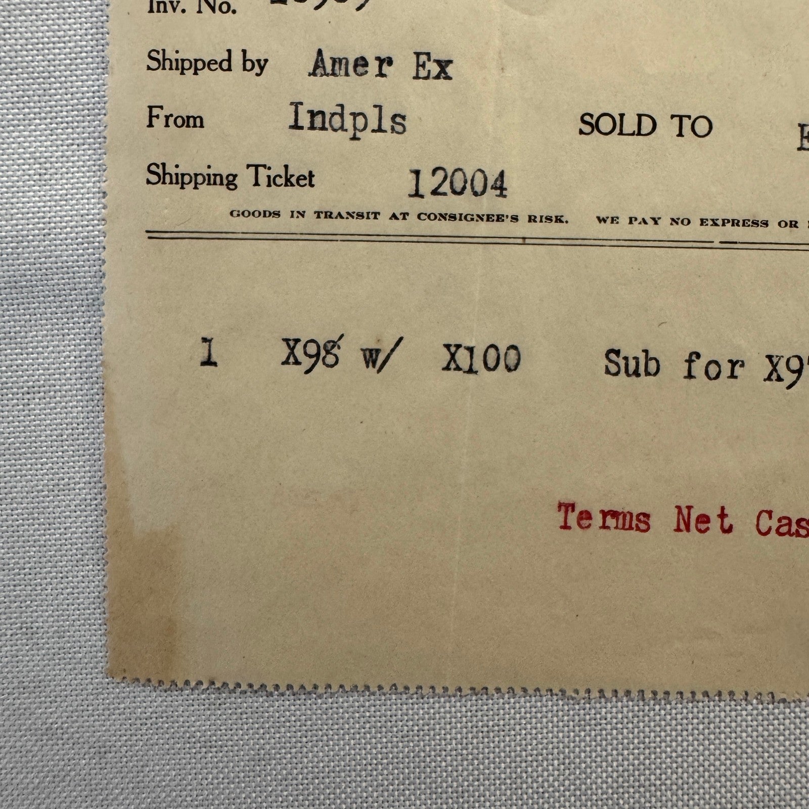 1908 John Deere Plow Company Antique Document Receipt Invoice Farm Equipment