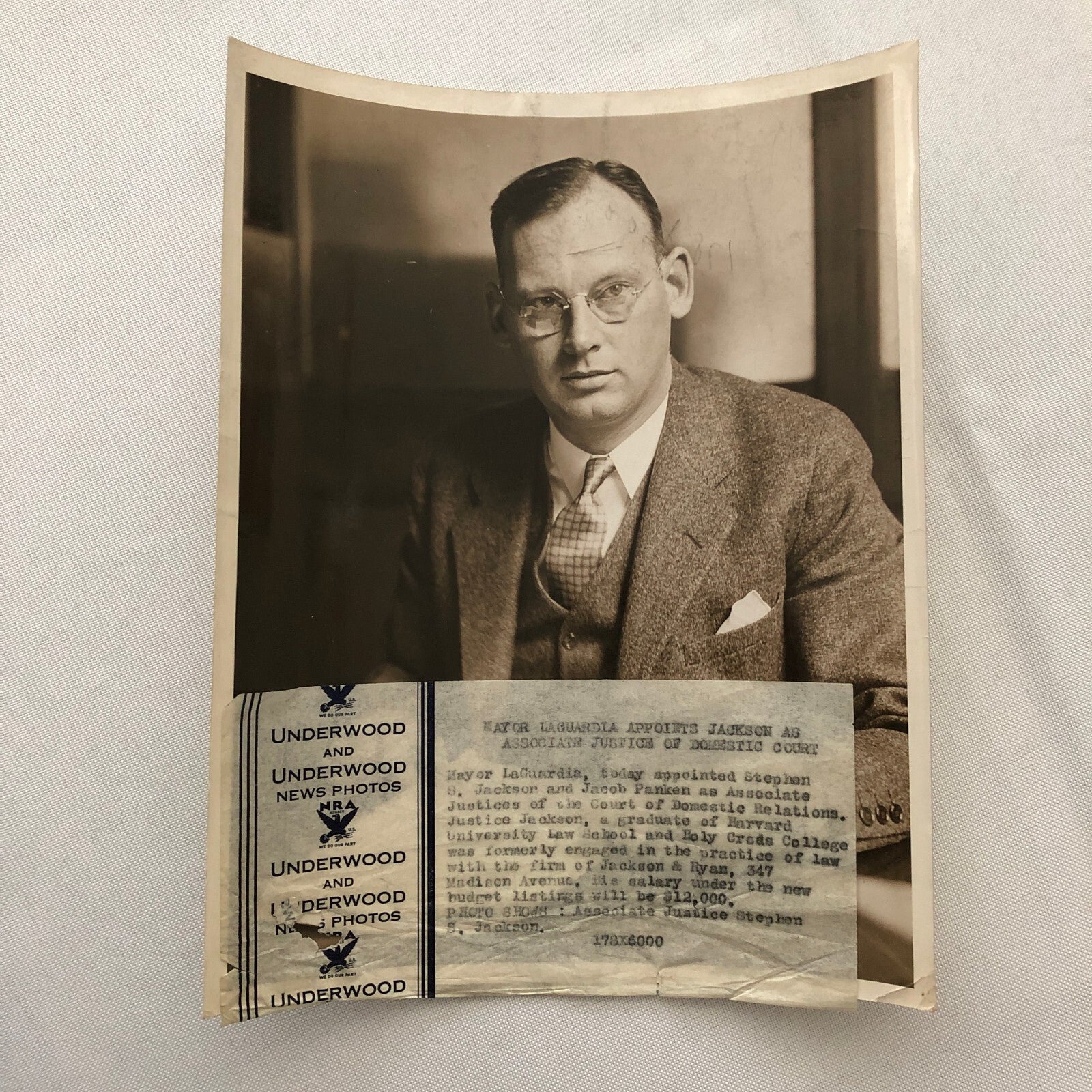 Press Photo Photograph Justice Judge Stephen S Jackson Mayor Laguardia