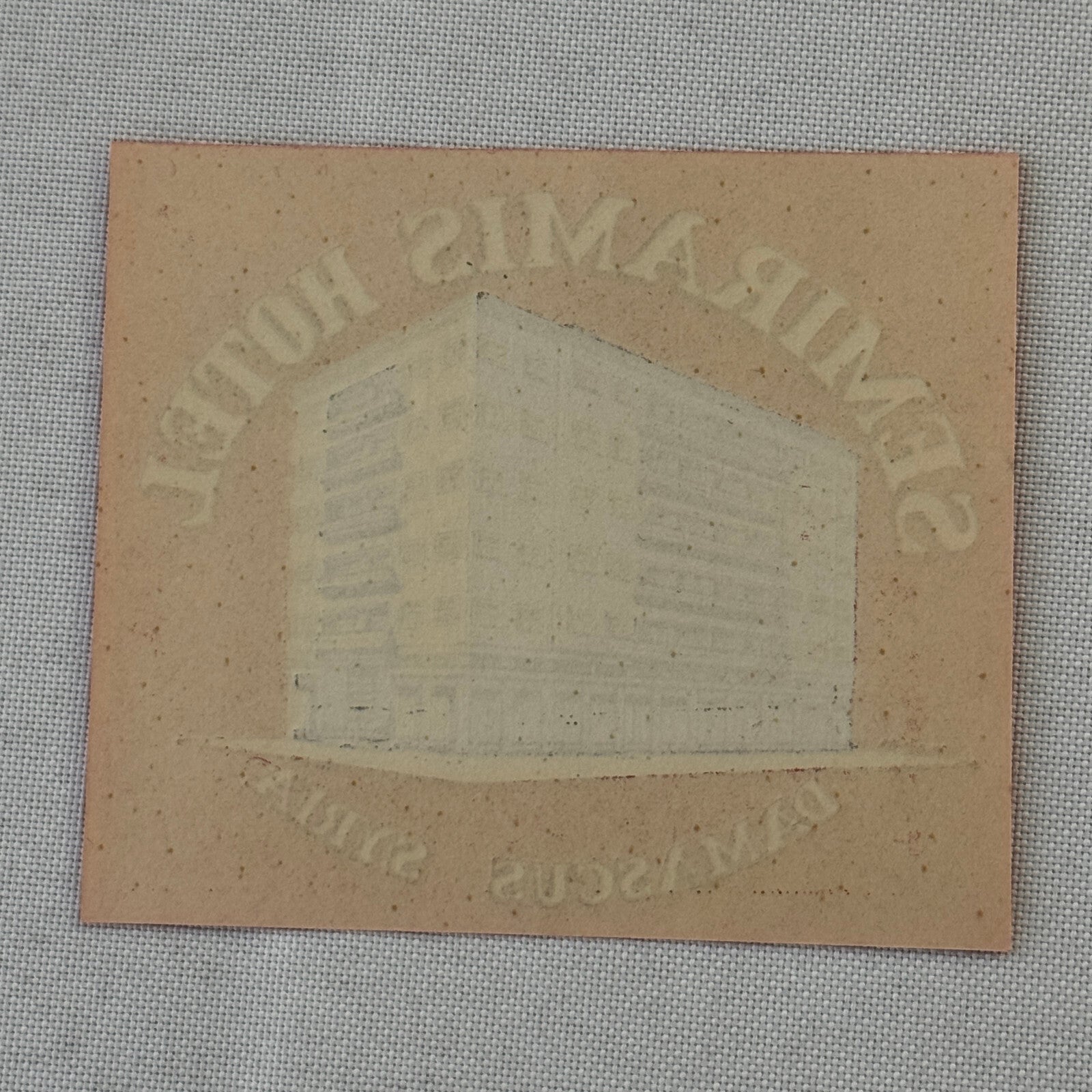 Vintage Hotel Travel Label Semiramis Hotel Damascus Syria Syrian
