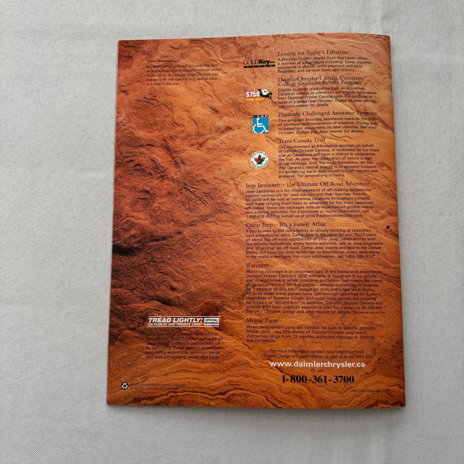 2000 Jeep Grand Cherokee SUV Car Sales Brochure Catalog Advertising Canadian