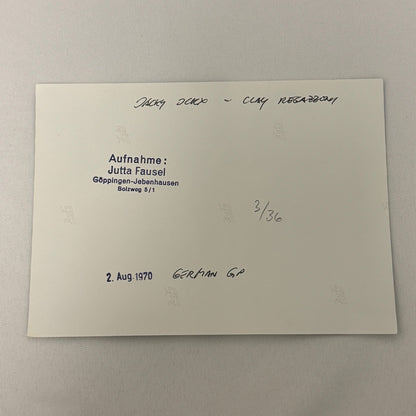 Vintage Racing Photo 1970 German Grand Prix Clay Regazzoni Jacky Ickx Motorsport