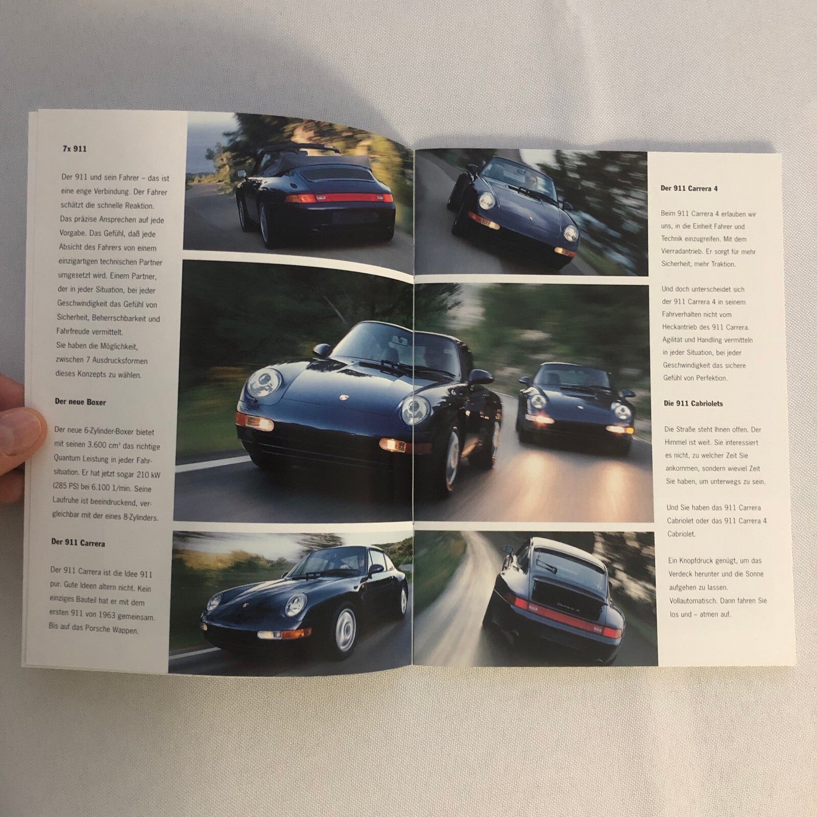 Porsche 911 Sales Brochure Catalog GERMAN TEXT Coupe Cabriolet Targa 4 4S Turbo