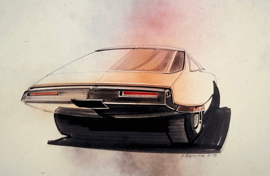 35MM Vintage Photo Slide Concept Car Prototype Design Sketch Illustration