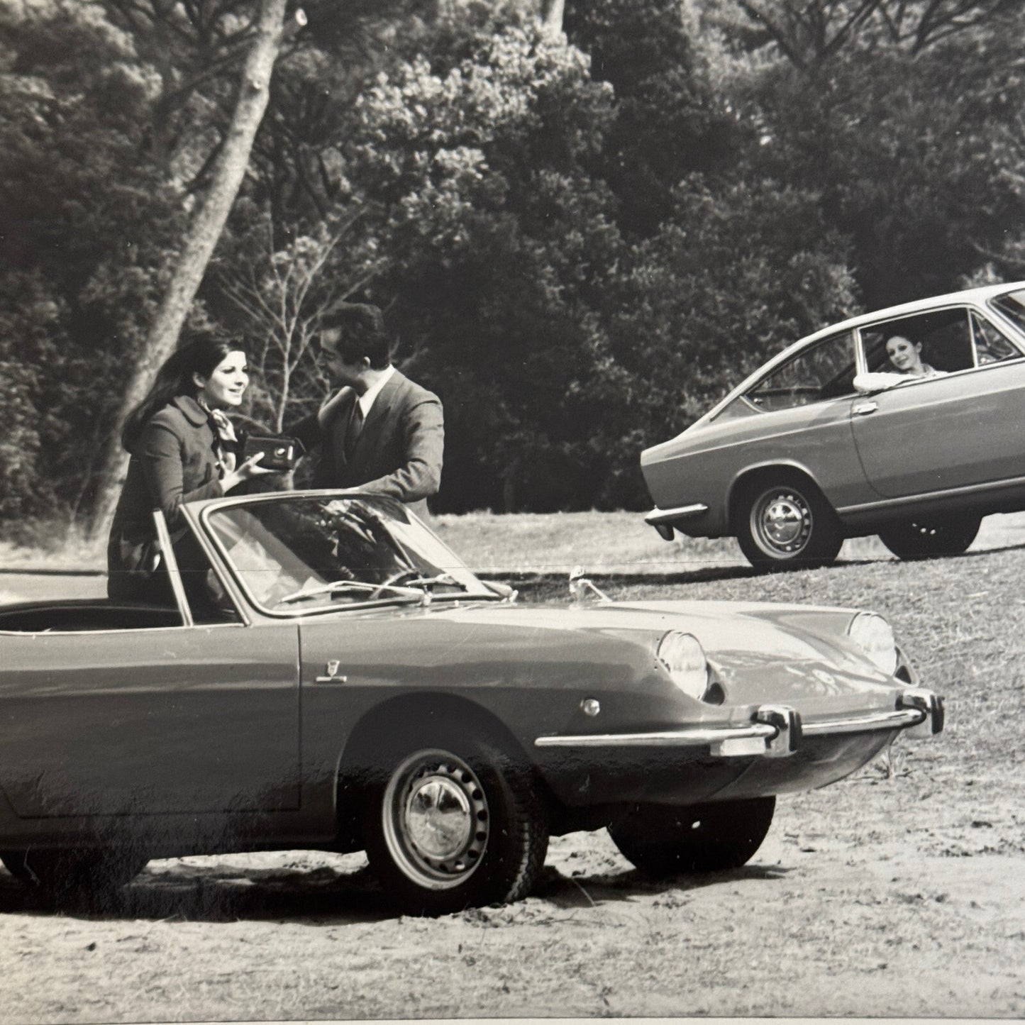 FIat 850 Sport Coupe and Spider Car Factory Press Photo Photograph Vintage