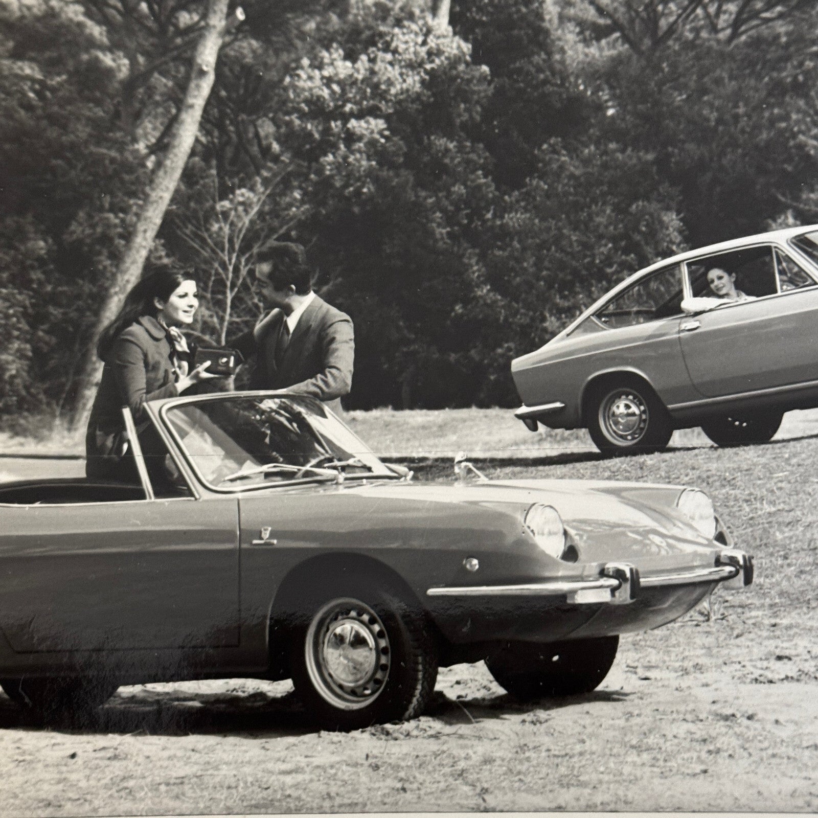 FIat 850 Sport Coupe and Spider Car Factory Press Photo Photograph Vintage