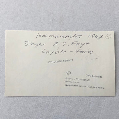 Vintage Indy Indianapolis 500 Racing Photo Photograph AJ Foyt Trophy 1967