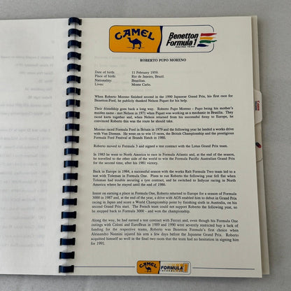Camel Formula One Racing Press Kit Brochure Nelson Piquet Nigel Mansell 1991