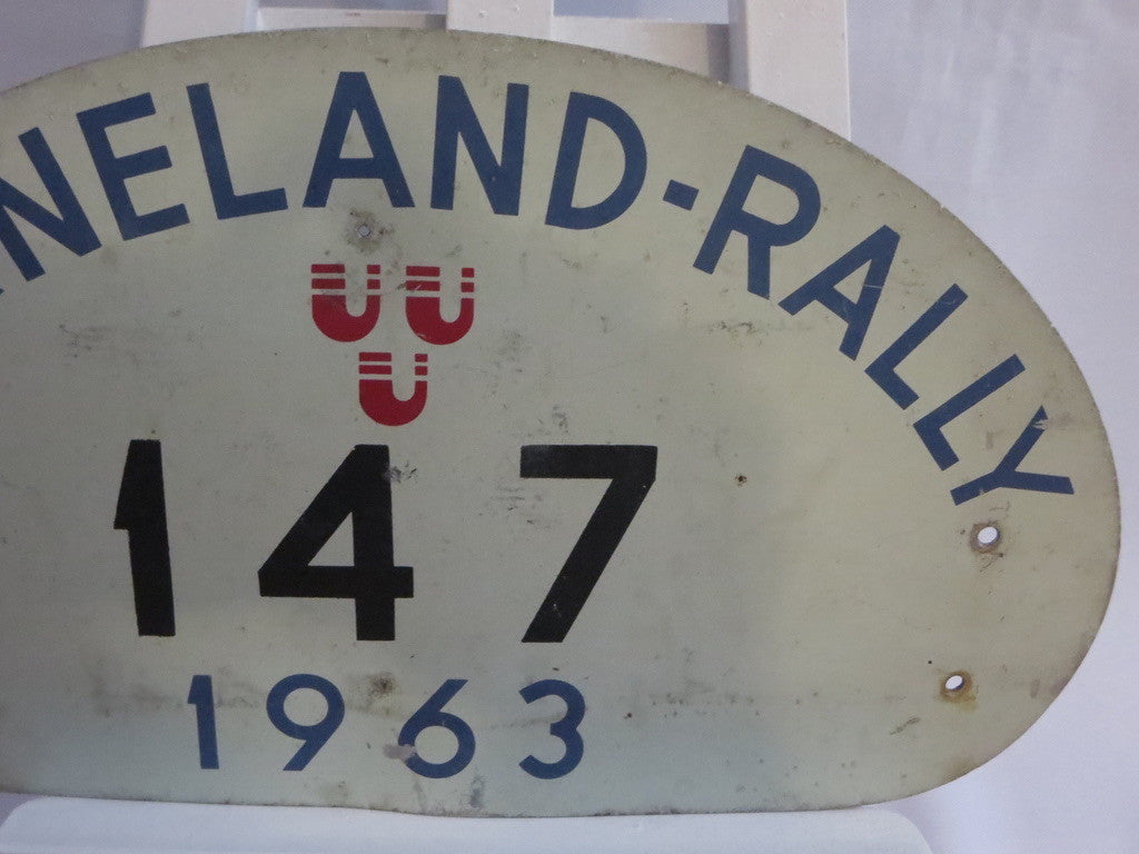 Vintage 1963 Horneland Rally Car Club Rally Plate Plaque Sign Metal #147