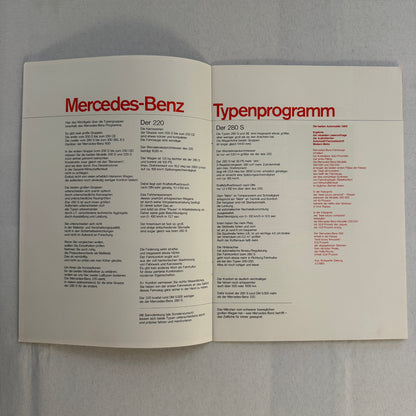 Vintage Mercedes Benz Sales Brochure Catalog 280 SL 300 SEL 600 230 250 GERMAN