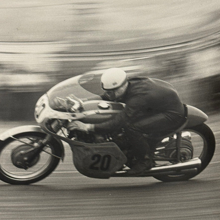 Vintage Motorcycle Racing Photo Photograph Print Unidentified Bike Rider