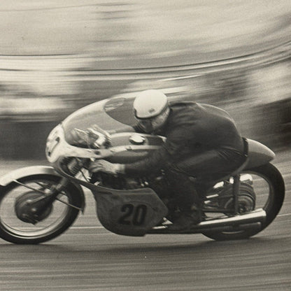 Vintage Motorcycle Racing Photo Photograph Print Unidentified Bike Rider
