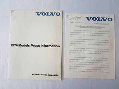 1974 Volvo Press Kit Brochure w/ Photos 164E 145 Station Wagon 144 142