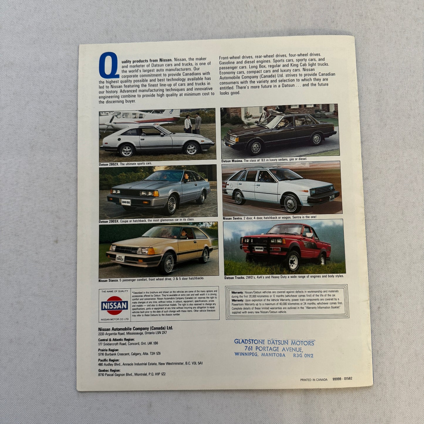 Nissan Pulsar NX Car Sales Brochure Catalog Advertising Vintage
