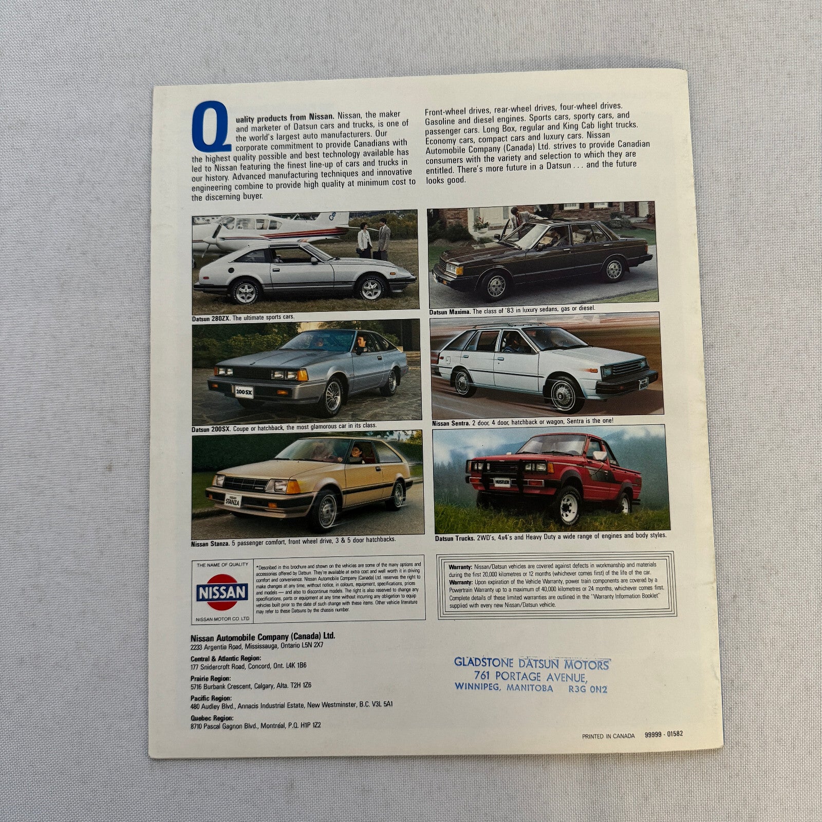 Nissan Pulsar NX Car Sales Brochure Catalog Advertising Vintage