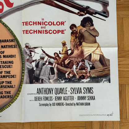 Vintage Movie Poster East of Sudan Film 1964 Anthony Quayle Silvia Syms