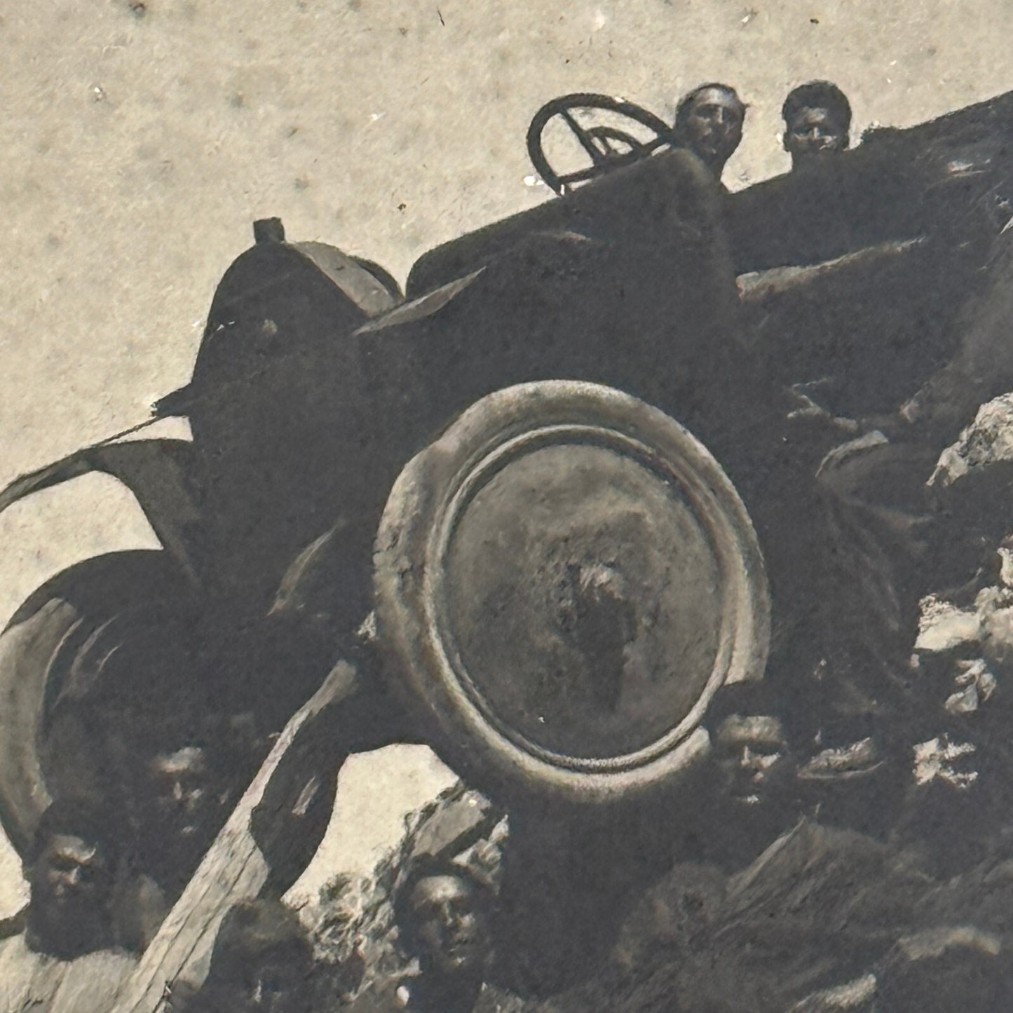 Antique Car Automobile on Mountain Italian Real Photo Postcard RPPC Photograph