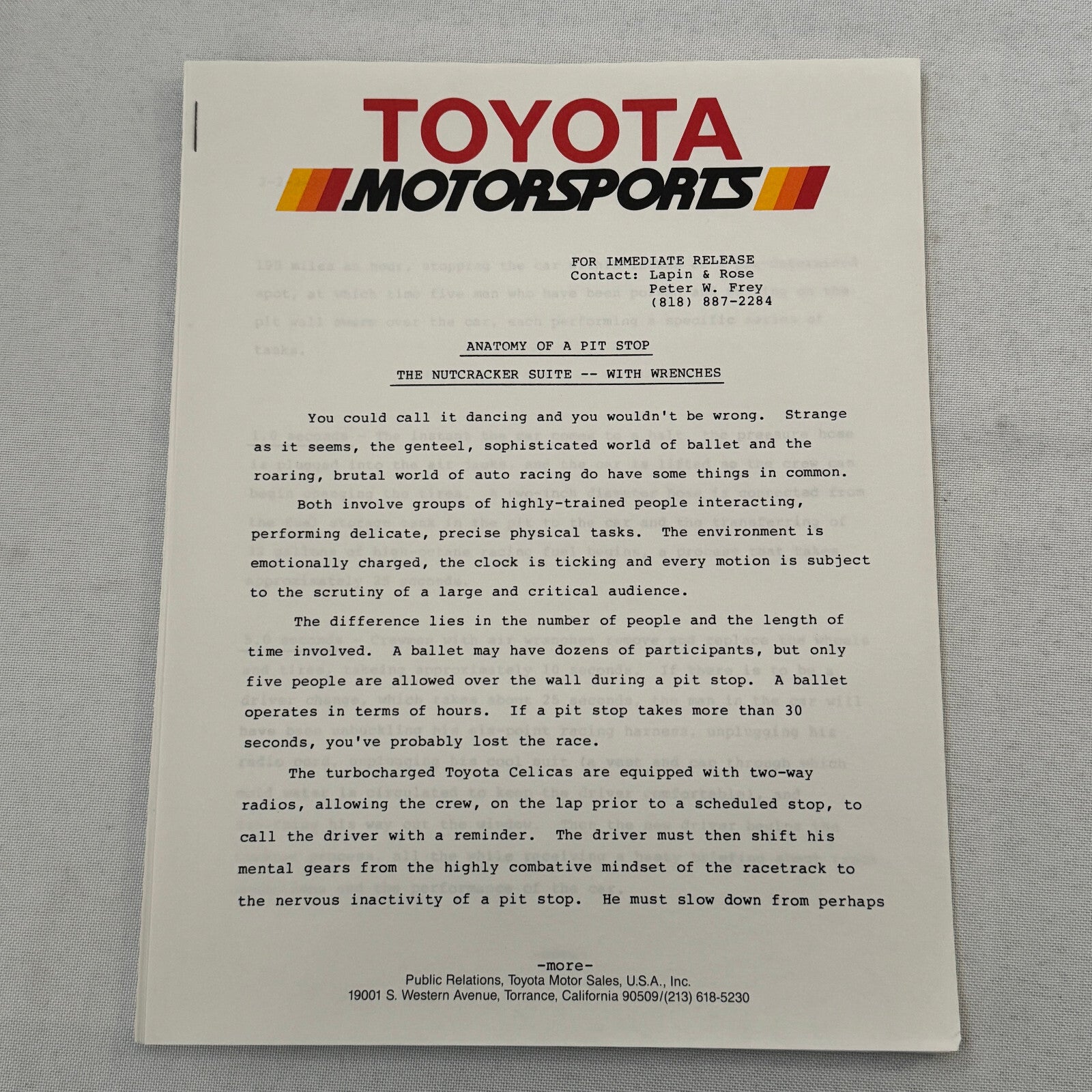 1988 Toyota Celica IMSA Racing Press Kit Photos Willy T Ribbs Chris Cord