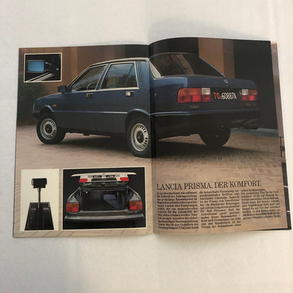 Lancia Prisma 1500 and 1600 Car Sales Brochure Catalog German Text