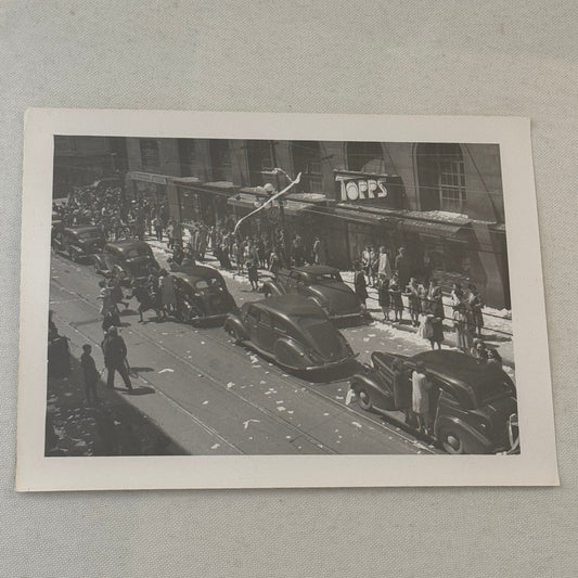 Vintage VE Day Celebration New York Times Square Photo Photograph Modern Print