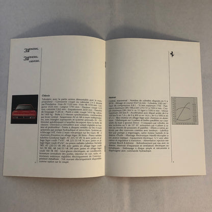 Ferrari Sales Brochure GTB GTS Turbo 328 Mondial 412 Testarossa F40 FRENCH TEXT