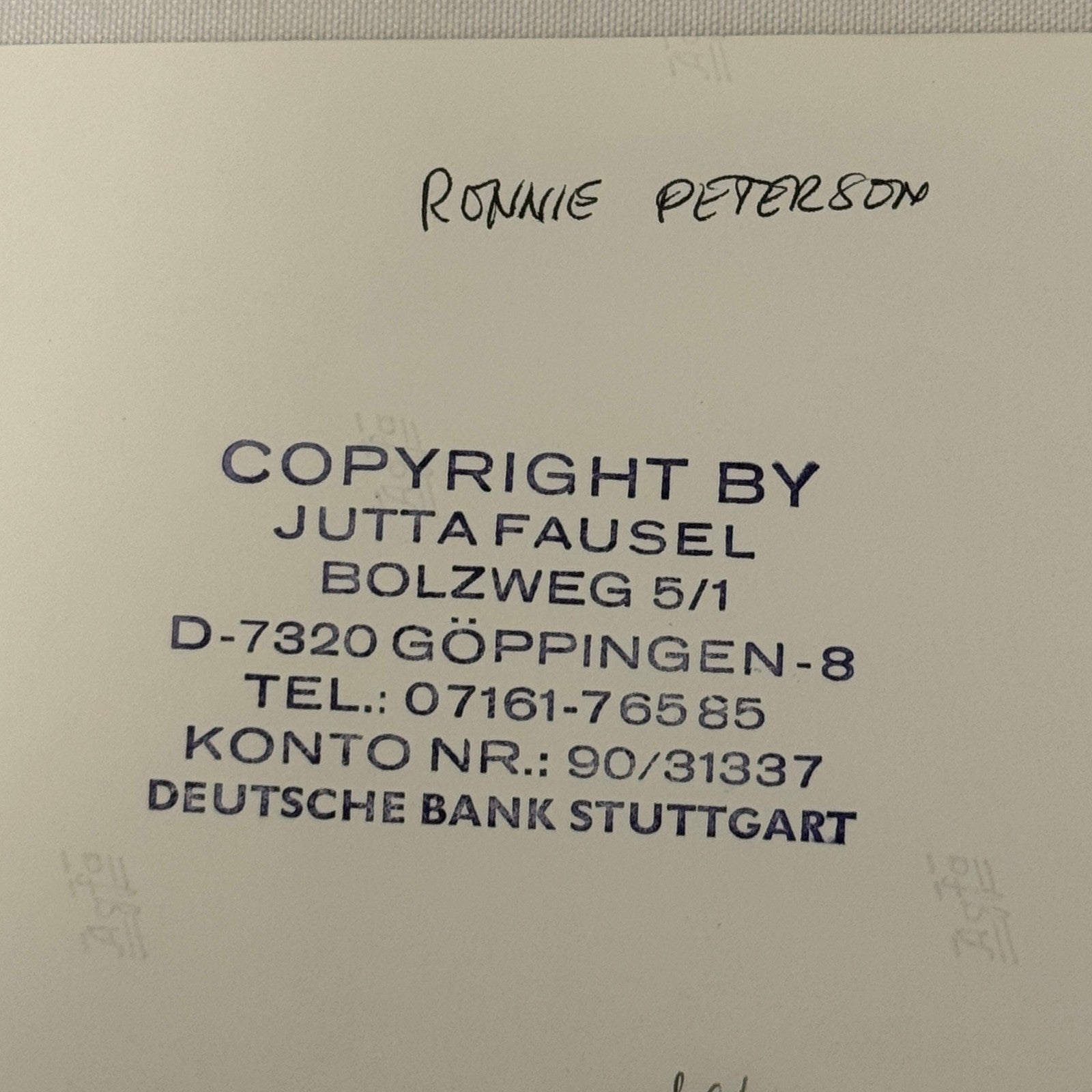 Vintage Racing Photo 1971 Albi F2 Race Ronnie Peterson Driver Motorsport