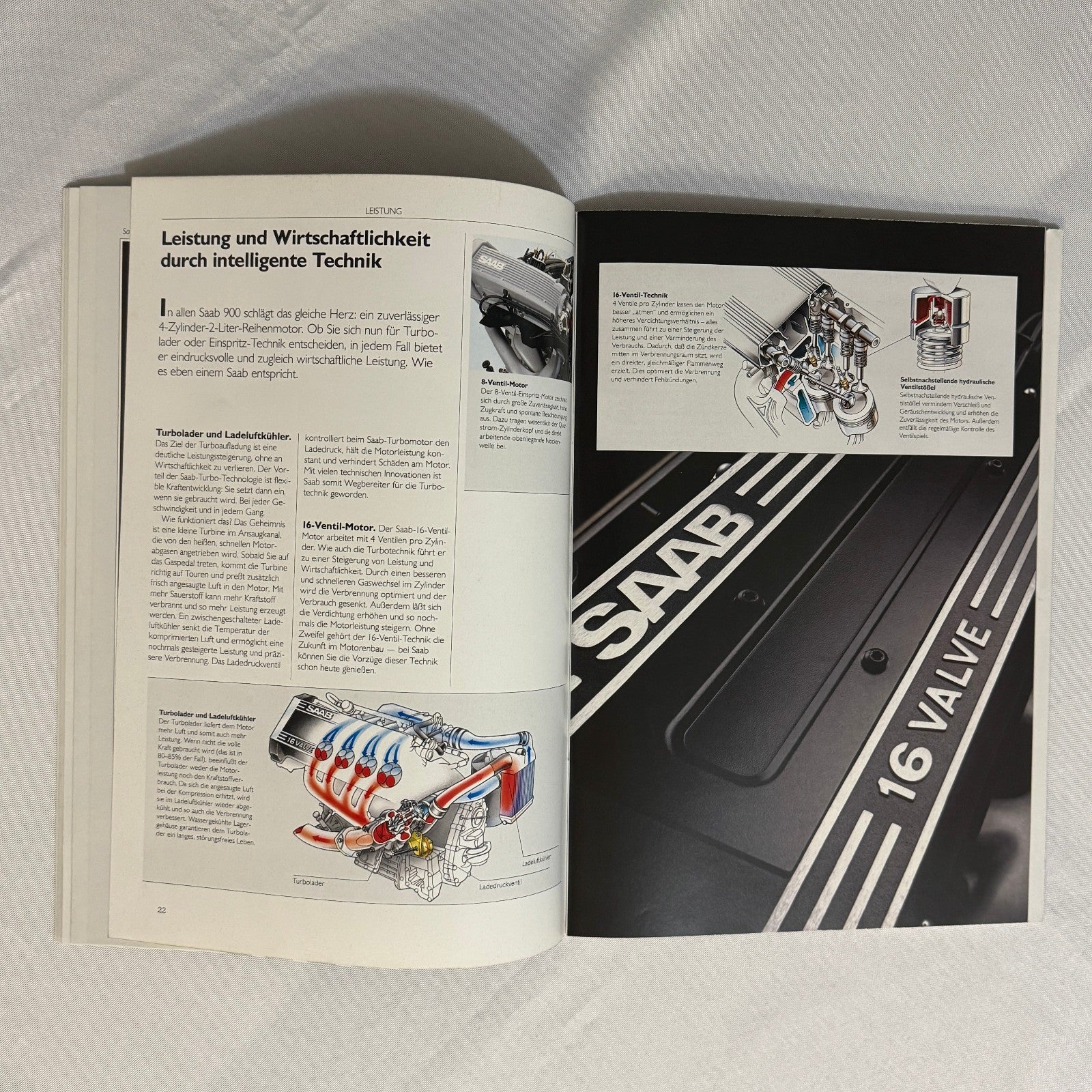Vintage Saab 900 Car Sales Brochure Catalog 900 Cabriolet 900 Turbo 16S GERMAN