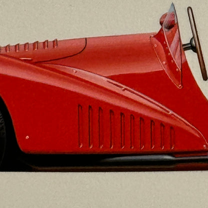 1952 Maserati A6 GCS 2000 Roadster Car Illustration Hand Drawn Art Vintage