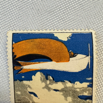 Vintage German Aircraft Airplane Aviation Stamp Suddeutscher Flug 1912 Munchen