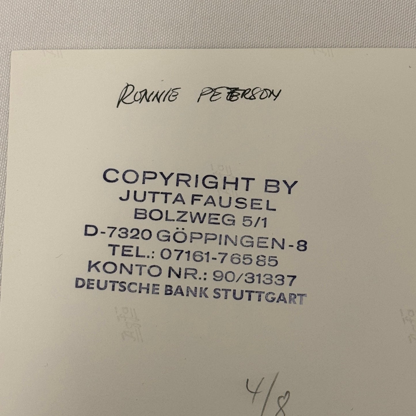 Vintage Racing Photo 1971 Albi F2 Race Ronnie Peterson Driver Motorsport