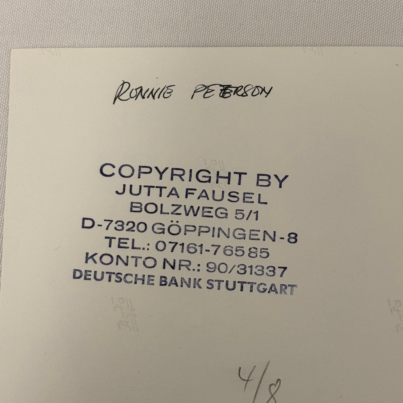 Vintage Racing Photo 1971 Albi F2 Race Ronnie Peterson Driver Motorsport