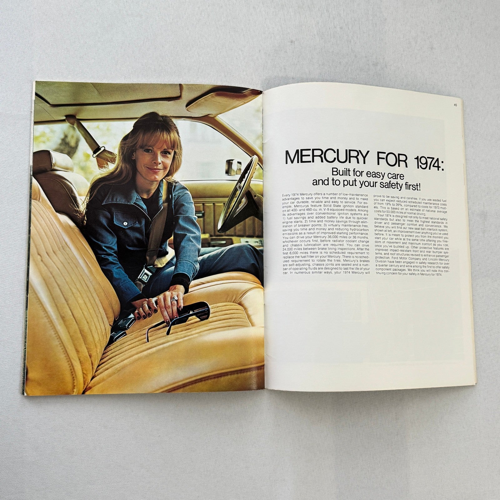 1974 Mercury Car Sales Brochure Catalog Marquis Montego Cougar Comet Monterey