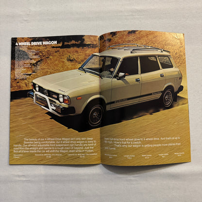 Vintage Subaru Car Sales Brochure Catalog Brat DL GF Coupe Sedan Station Wagon