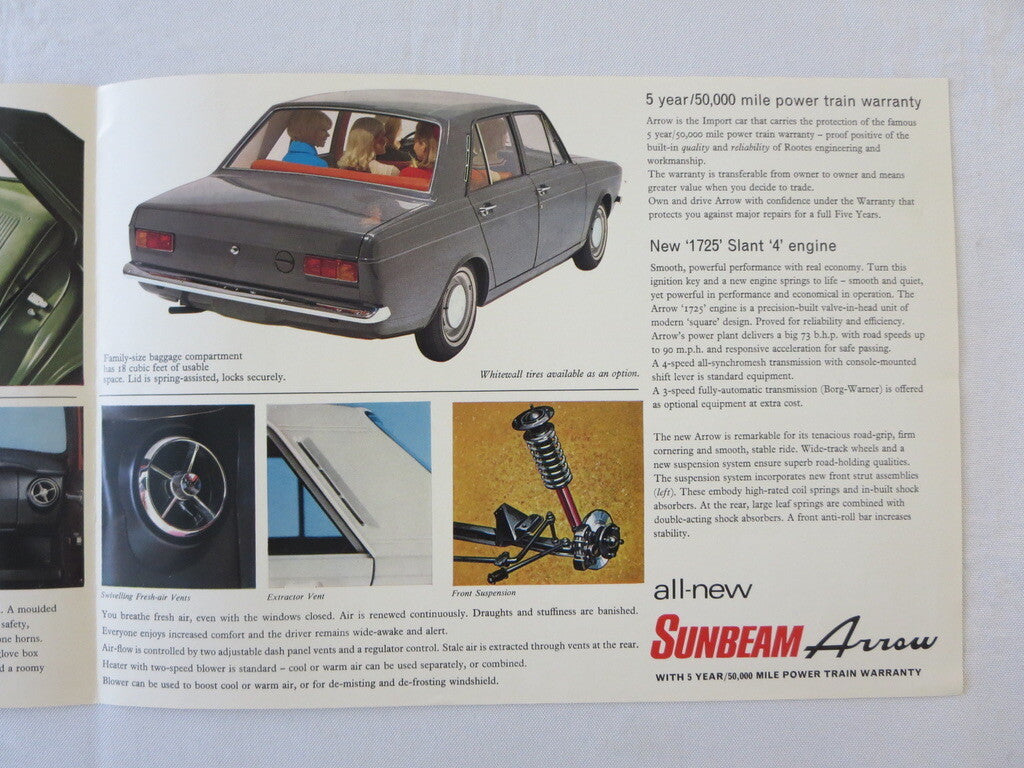 1960s Sunbeam Arrow Sales Brochure Advertising Rootes 