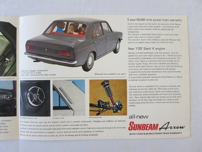 1960s Sunbeam Arrow Sales Brochure Advertising Rootes 