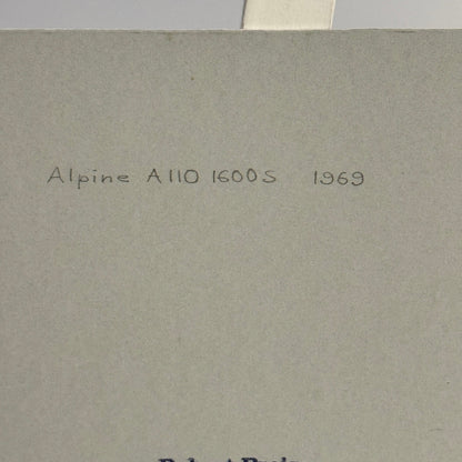 1969 Renault Alpine A110 1600S Car Illustration Art Drawing Hand Drawn Vintage