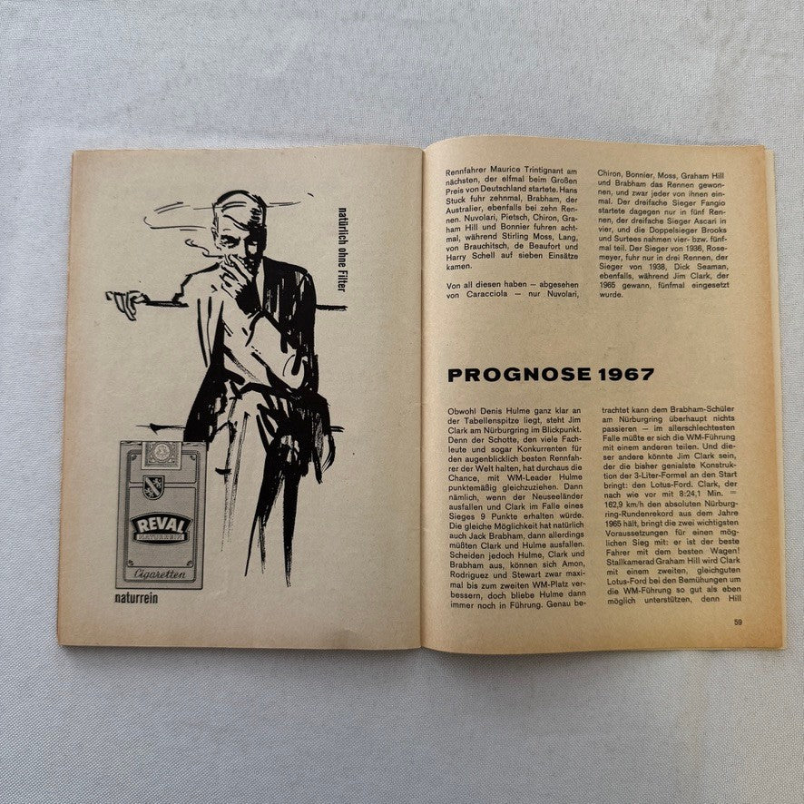 1967 AVD German Grand Prix Racing Program Motorsport Race Jim Clark Dan Gurney +