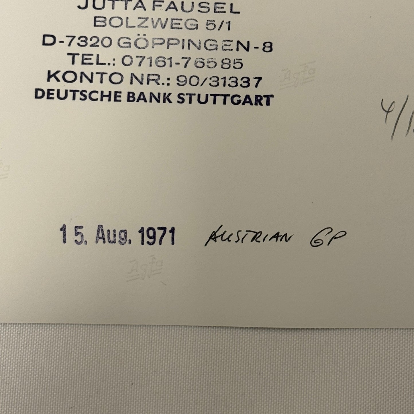 Vintage Racing Photo 1971 Austrian Grand Prix Graham Hill Motorsport Photograph