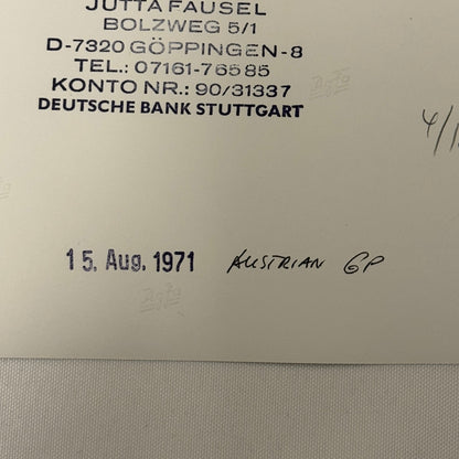 Vintage Racing Photo 1971 Austrian Grand Prix Graham Hill Motorsport Photograph