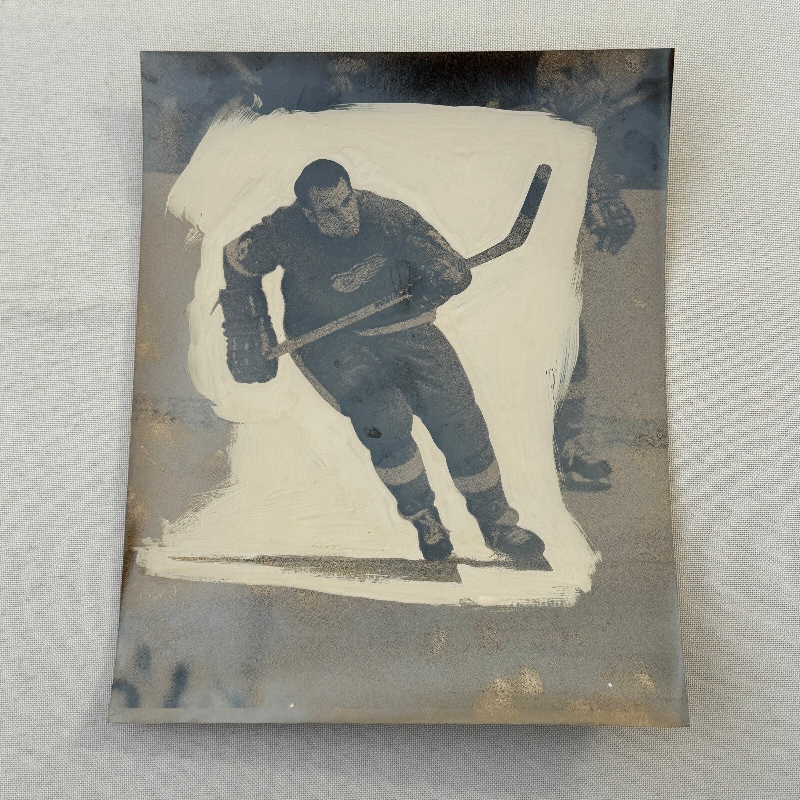 Detroit Red Wings Hockey Player Photo Photograph Vintage Unidentified