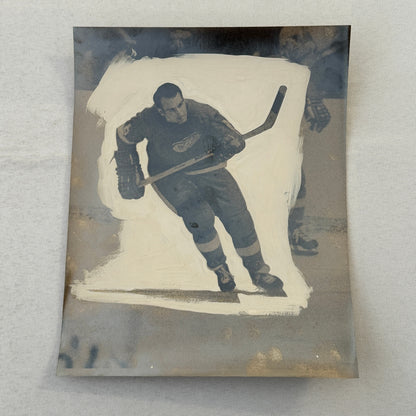 Detroit Red Wings Hockey Player Photo Photograph Vintage Unidentified