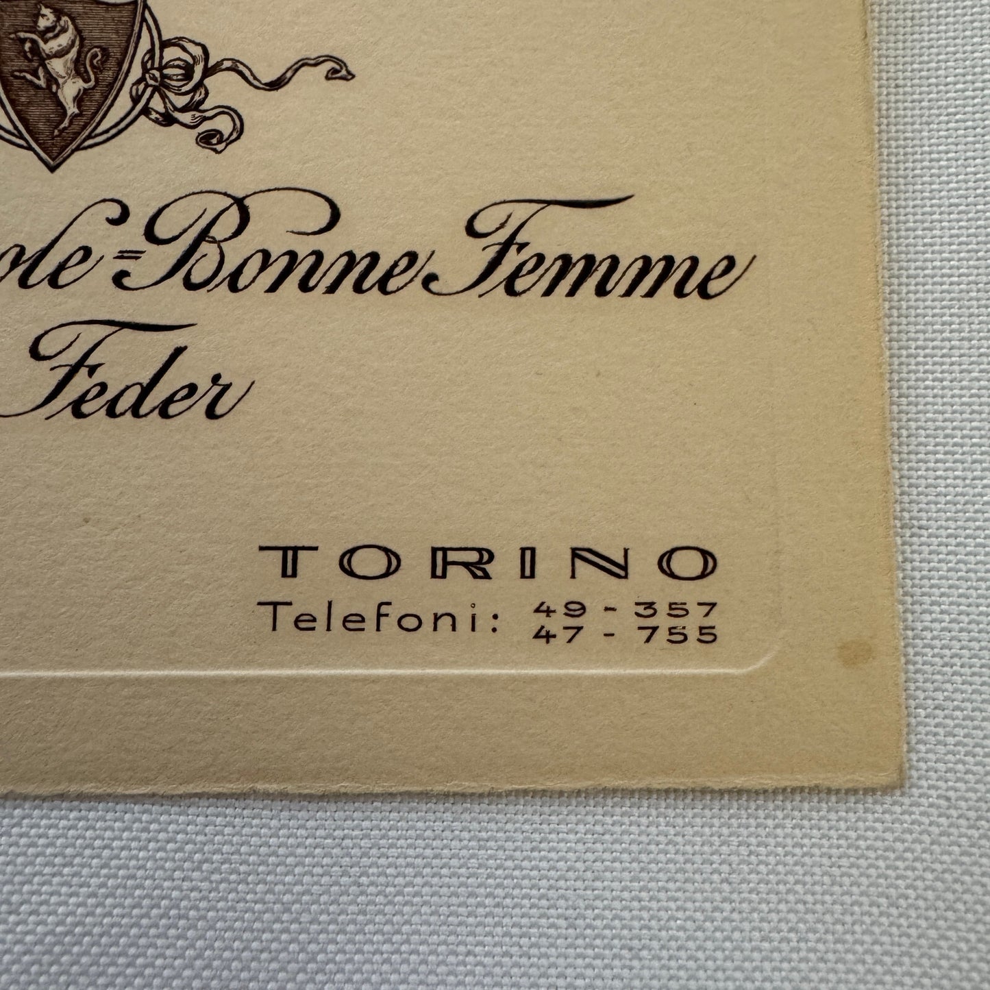 Vintage Hotel Card Hotel Metropole Bonne Femme et Feder Torino Italy Italian